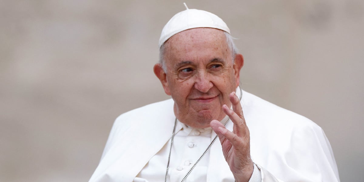 Pope Francis waves